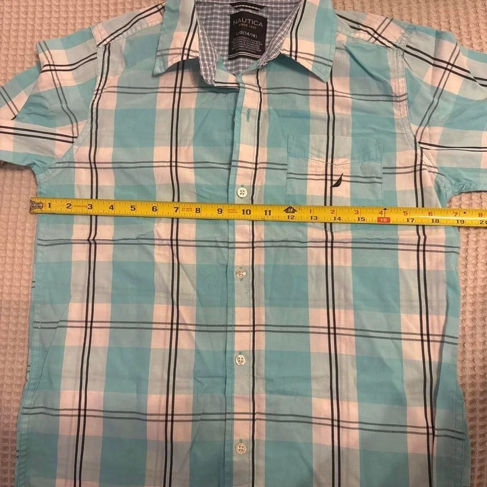Nautica plaid boys button up shirt
